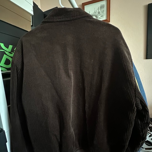 GAP men brown corduroy varsity jacket snap buttons size S - Picture 2 of 5